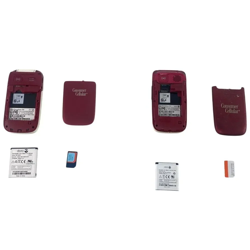 Consumer Cellular Doro Flips Phone Lot of 3 PhoneEasy 618 626 Doro 7050 For Part